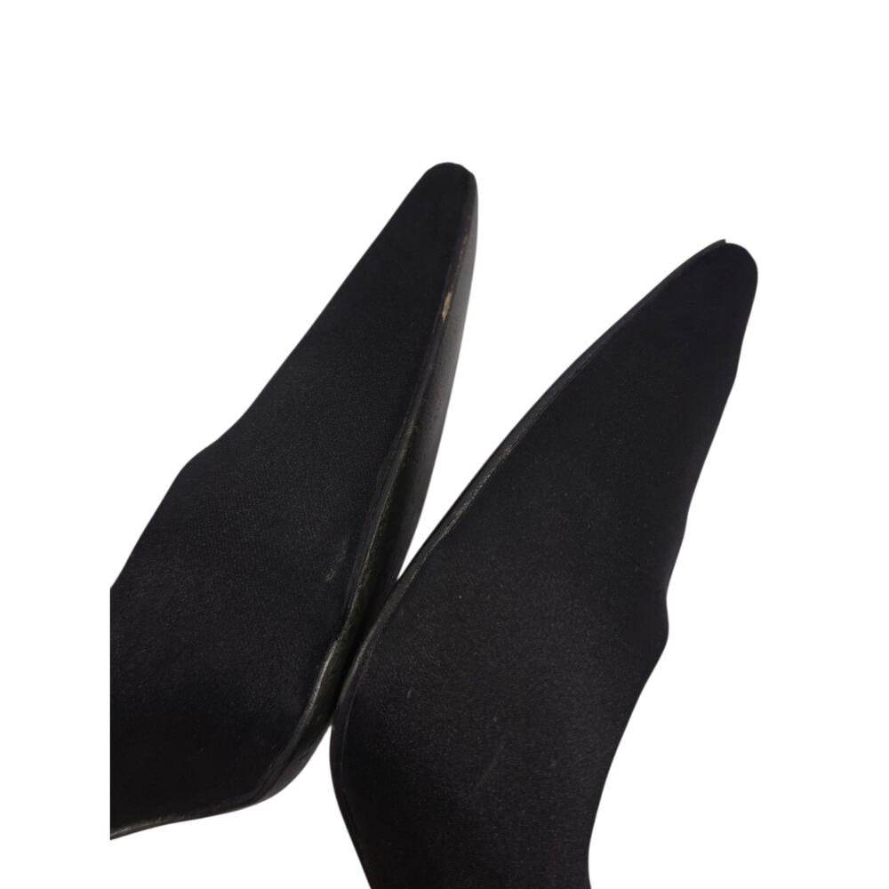 Tory Burch Satin Heels Black Pointed Toe Pumps - Picture 13 of 14